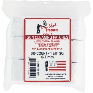 Pro-Shot 138500 Cleaning Patches 6mm/7mm 1.38" Cotton Flannel 500 Per Pkg
