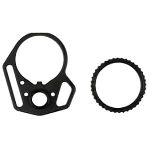 Strike Industries Multi-Function End Plate and Anti-Rotation Castle Nut, black steel, fits AR-15