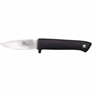 Cold Steel CS36LPMF Pendleton Mini Hunter 3" Fixed Plain Stonewashed AUS10A SS Blade, 3.63" Black Textured Kray-Ex Handle