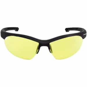 Radians XFBD1040C ballistic safety glasses with amber lens and black half-frame