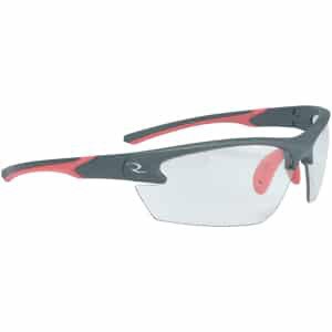 Radians WS6810CS ladies range eyewear, clear lens, gray frame with coral accents