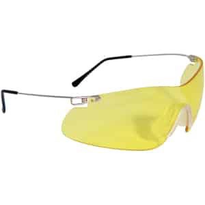 Radians CP5740CS Clay Pro shooting glasses with amber wraparound lens and silver frame