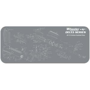 Wheeler 156824 AR-15 Maintenance Mat Delta Gray/White Neoprene Top w/Rubber Back 20"x47" AR-15 Parts Diagram