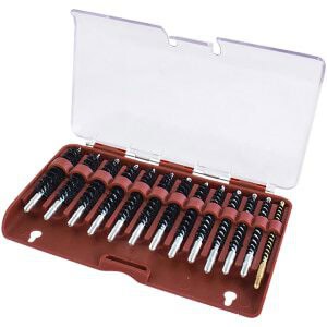 Tipton 615333 Bore Brush Set .17-.45 Cal Rifle Firearm 8-32/5-40 Thread Stainless Steel Nylon Bristles Bronze Includes Storage Box