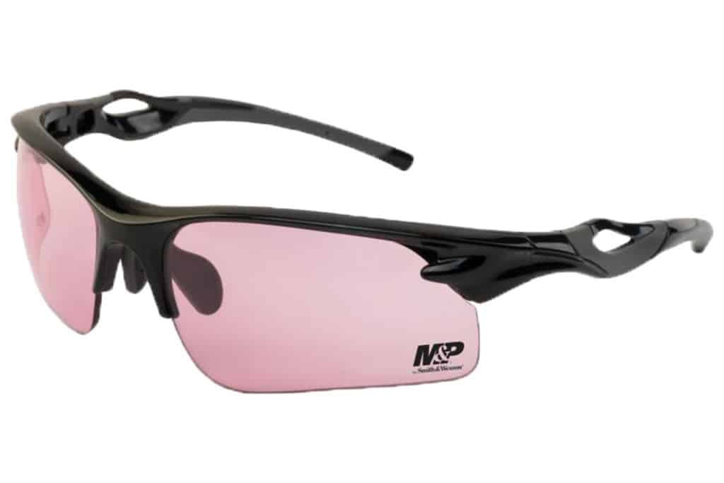 Smith & Wesson M&P Harrier half-frame shooting glasses with interchangeable lenses and zippered case