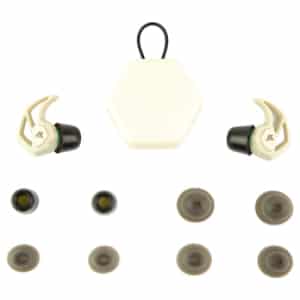 Axil X30i bone white toggle earplugs with pocket carry case