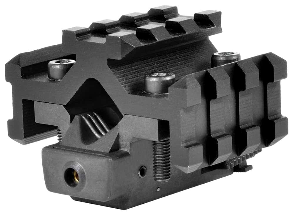 NcStar ATRLS Tri-Rail Universal Barrel Mount Black Anodized Red Laser