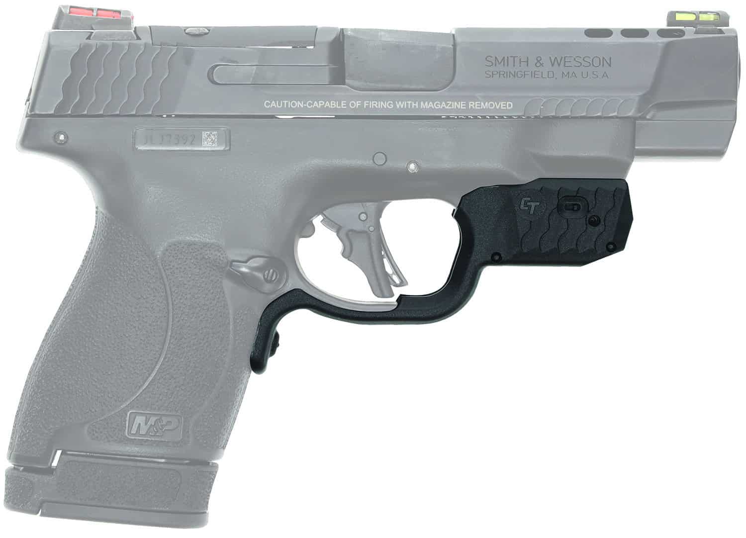 Crimson Trace Laserguard Plus green laser and white light for S&W M&P Shield Plus