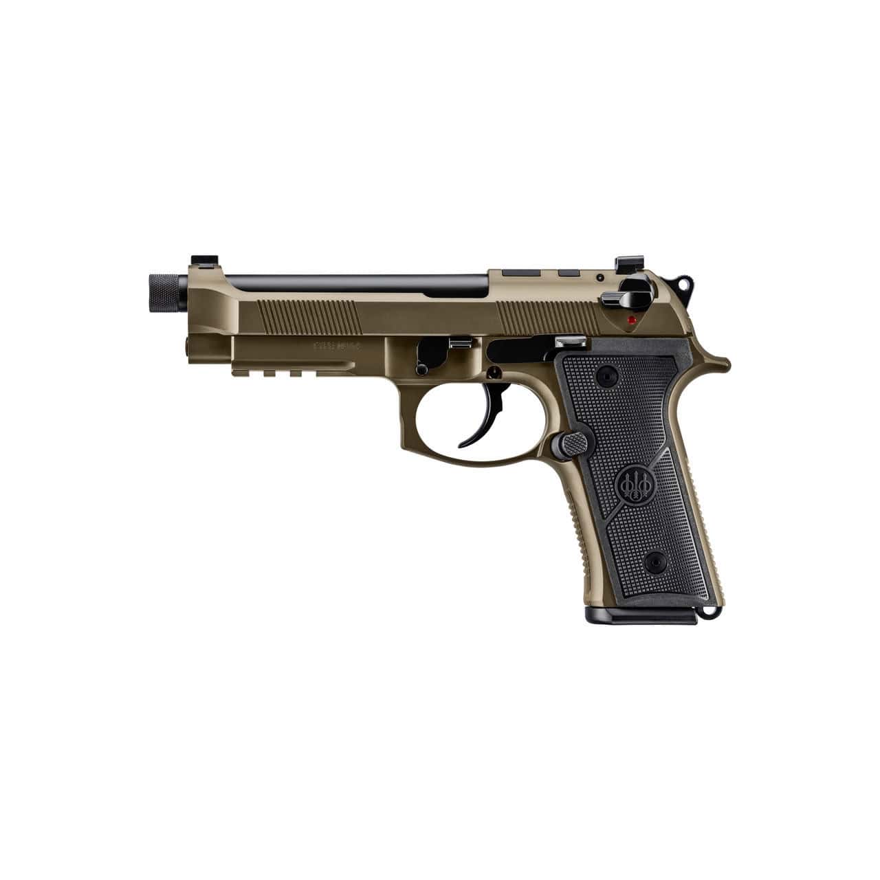 Beretta M9A4 Overland 9mm pistol in bronze finish with 5.1-inch threaded barrel