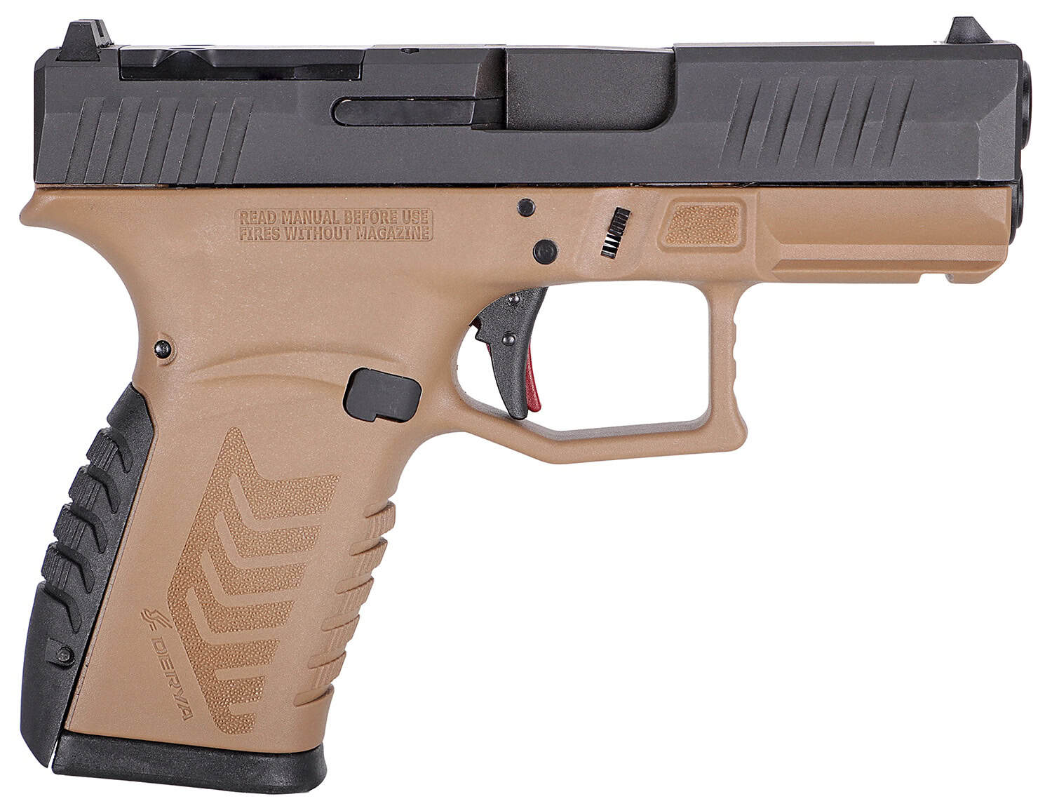 Derya Arms DY9Z 9mm 3.5-inch FDE/Black striker-fired pistol, optics-ready