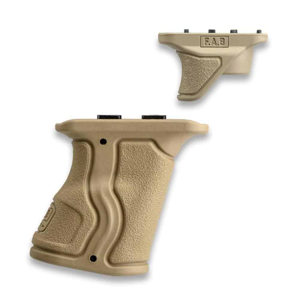 FAB Defense Gradus-M M-LOK angled grip and thumb stop combo in tan