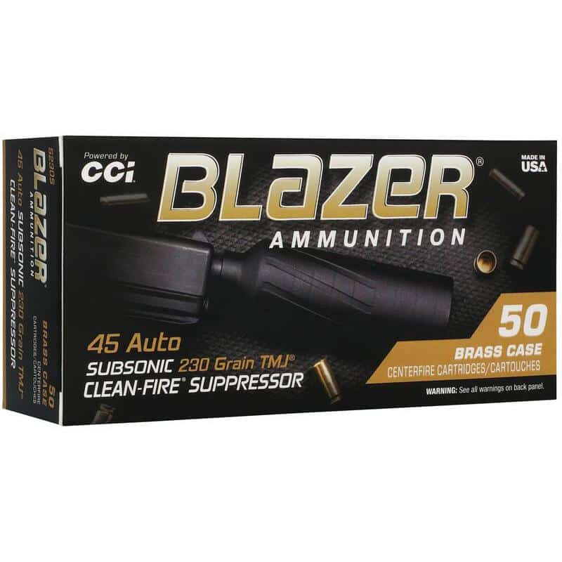 CCI Blazer Brass Clean-Fire Suppressor .45 ACP 230gr TMJ 50-count box