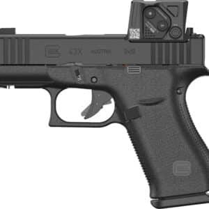 GLOCK G43X 9mm pistol, 3.39-inch barrel, black finish, MOS8 rail