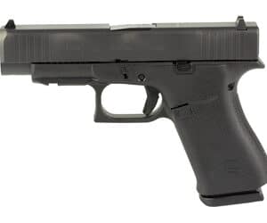 Glock 48 Gen5 Slimline compact handgun with front rail and black nDLC slide, 9mm