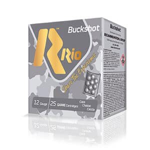 Box of Rio Ammunition Royal Buck 12 Gauge 2.75 inch 4 Buck shot, 25 per box