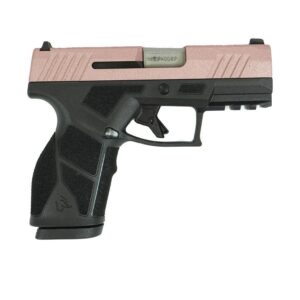 Taurus GX2 Rose Gold Glitter custom slide 9mm compact handgun with black polymer frame