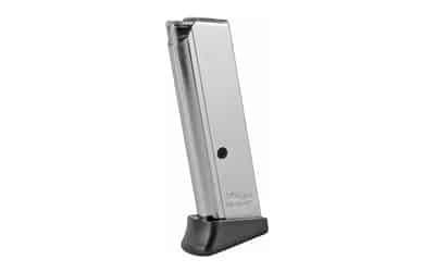 Walther PPK 6-round .380 ACP magazine, nickel finish, with finger rest