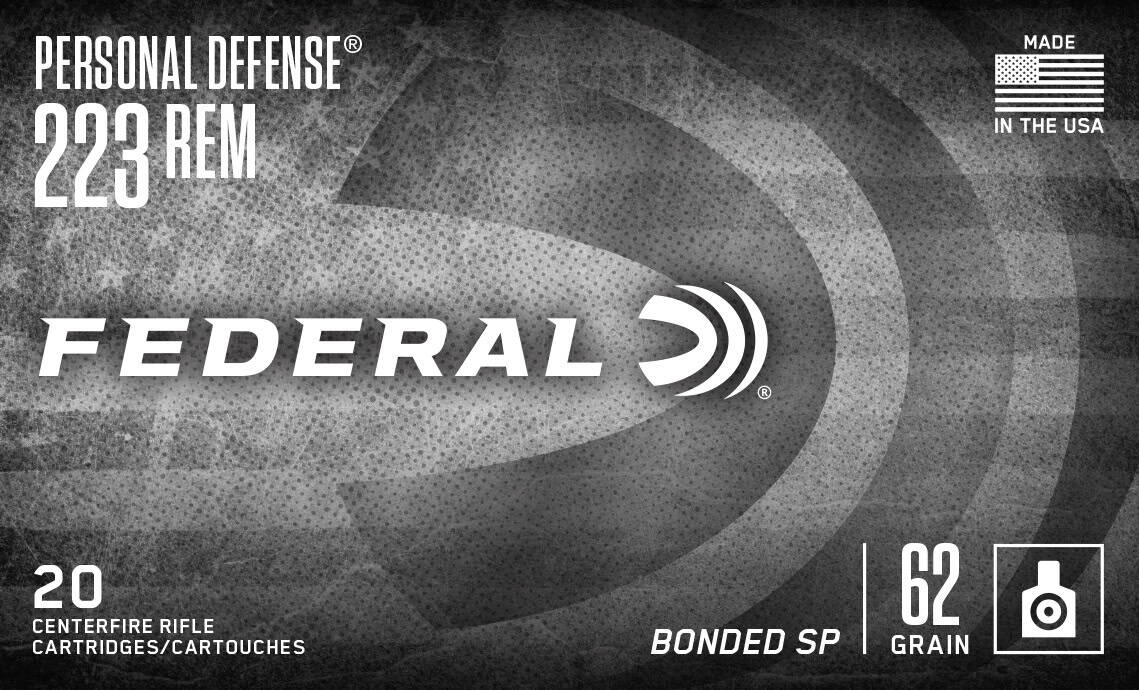 Federal Ammunition Personal Defense .223 Rem 62 gr bonded soft point box