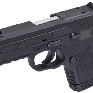 Kahr X9 9mm pistol black polymer frame stainless steel slide side view