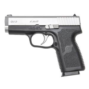 Kahr CW9 9mm pistol with stainless slide and black polymer frame, 7-round magazine