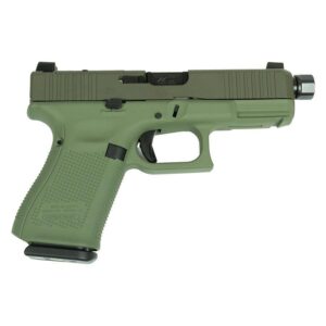 Glock V-Series Model 19 OD Green Cerakote 9mm with 4.6-inch threaded barrel and three 15rd magazines