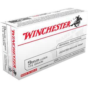 Winchester USA 9mm Luger 115 gr JHP 50rd box product image