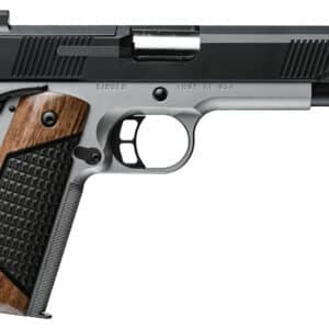 Kimber Custom Two-Tone Next Gen 1911 .45 ACP 5 in. optic-ready pistol with black slide, silver frame, walnut grips
