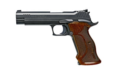 Sig Sauer P210 Target 9mm pistol with walnut target grips and adjustable sights