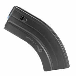 DuraMag CPD 20rd stainless steel AR-15 magazine in black with blue follower