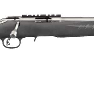 Ruger American Rimfire 22 LR rifle with 18-inch threaded stainless barrel and black synthetic stock