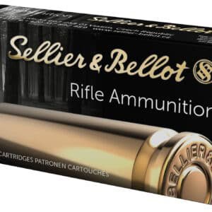 Sellier & Bellot 20-round box of FMJ brass-cased rifle ammunition