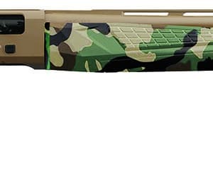 Charles Daly 601 12ga 28in vent rib shotgun with FDE receiver and Woodland Camo synthetic stock