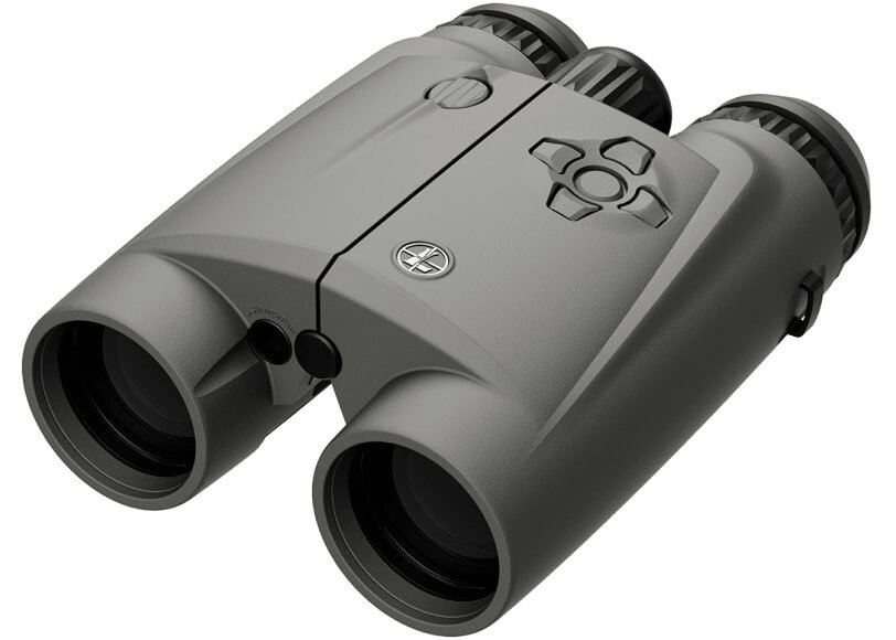 Leupold BX-6 Range HD 10x42 rangefinding binoculars in gray showing eyepieces and objective lenses