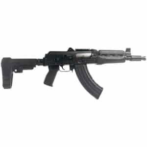 Zastava ZPAP92 7.62x39 pistol with stained wood handguard and SBA3 brace