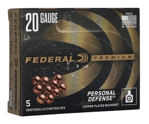 Federal Premium Personal Defense 20ga 2-3/4in 2 Buckshot w/ FLITECONTROL 5rd box