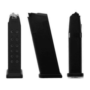 Glock OEM 15-round 9mm magazine for G19, black polymer with hardened steel insert