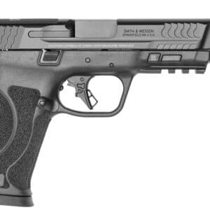 Smith & Wesson M&P45 M2.0 full-size pistol with threaded Armornite steel barrel and optic-ready serrated slide, matte black f
