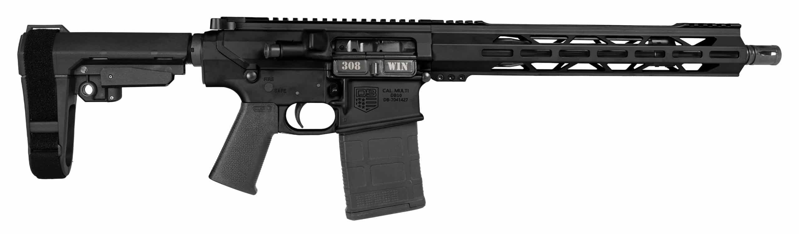Diamondback DB10 Carbon Pistol .308 Win 13.5in Black SBA3 Brace 20rd PMAG