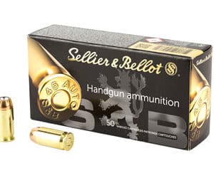 Sellier & Bellot SB45C box of .45 ACP 230 gr Jacketed Hollow Point, 50 rounds