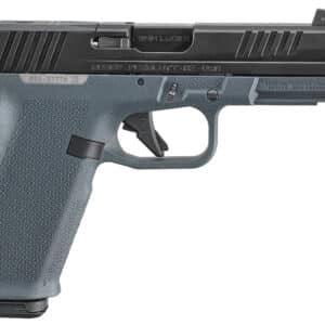 Ruger RXM 9mm pistol with 4.5 inch threaded barrel, stealth gray Magpul grip and two 17-round PMAGs