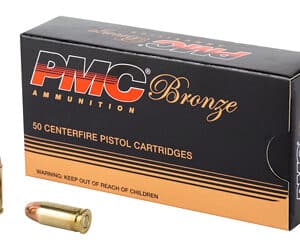 PMC Bronze .32 ACP FMJ 50-round box with brass cases