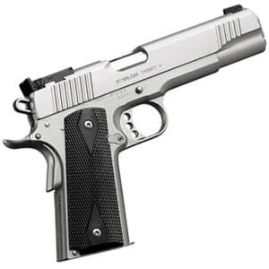 Kimber Stainless Target II 10mm 5-inch pistol, satin silver finish, black synthetic double-diamond grips