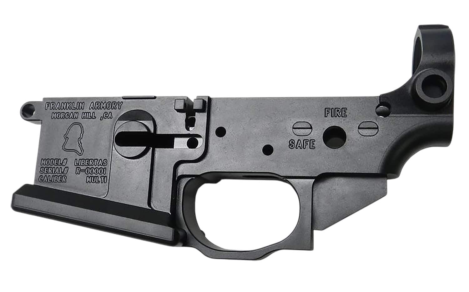 Franklin Armory Libertas stripped billet lower black 7075-T6 aluminum multi-cal