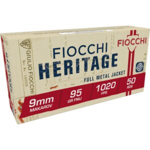Fiocchi 9x18mm Makarov 95gr FMJ ammunition 50rd box