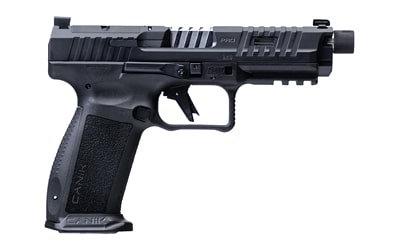 Canik METE SFT Pro 9mm full-size pistol with 5-inch threaded barrel, black polymer frame