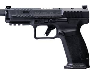 Canik METE SFT Pro 9mm full-size pistol with 5-inch threaded barrel, black polymer frame
