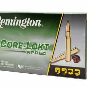 Box of Remington Core-Lokt Tipped 300 Remington Ultra Magnum 180 gr ammunition, 20 rounds