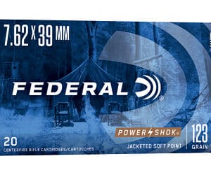 Federal Power-Shok 7.62x39mm 123gr Jacketed Soft Point 20-round box