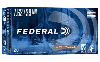 Federal Power-Shok 7.62x39mm 123gr Jacketed Soft Point 20-round box