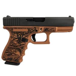 Glock 19 Gen 3 Custom Georgia Clay 9mm handgun with 4.02 inch barrel and two 15-round magazines